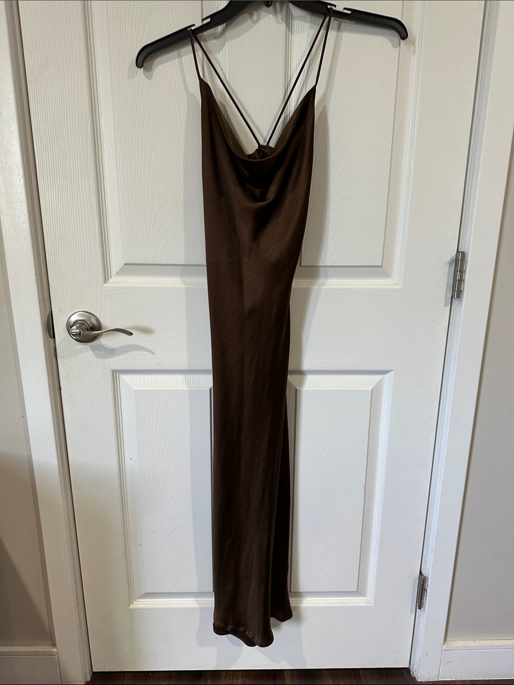 Hello Molly Chocolate Cowl Neck Maxi Slip Dress